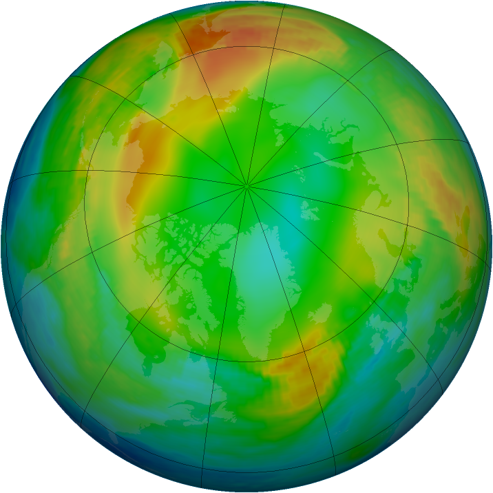 Arctic ozone map for 05 January 1983